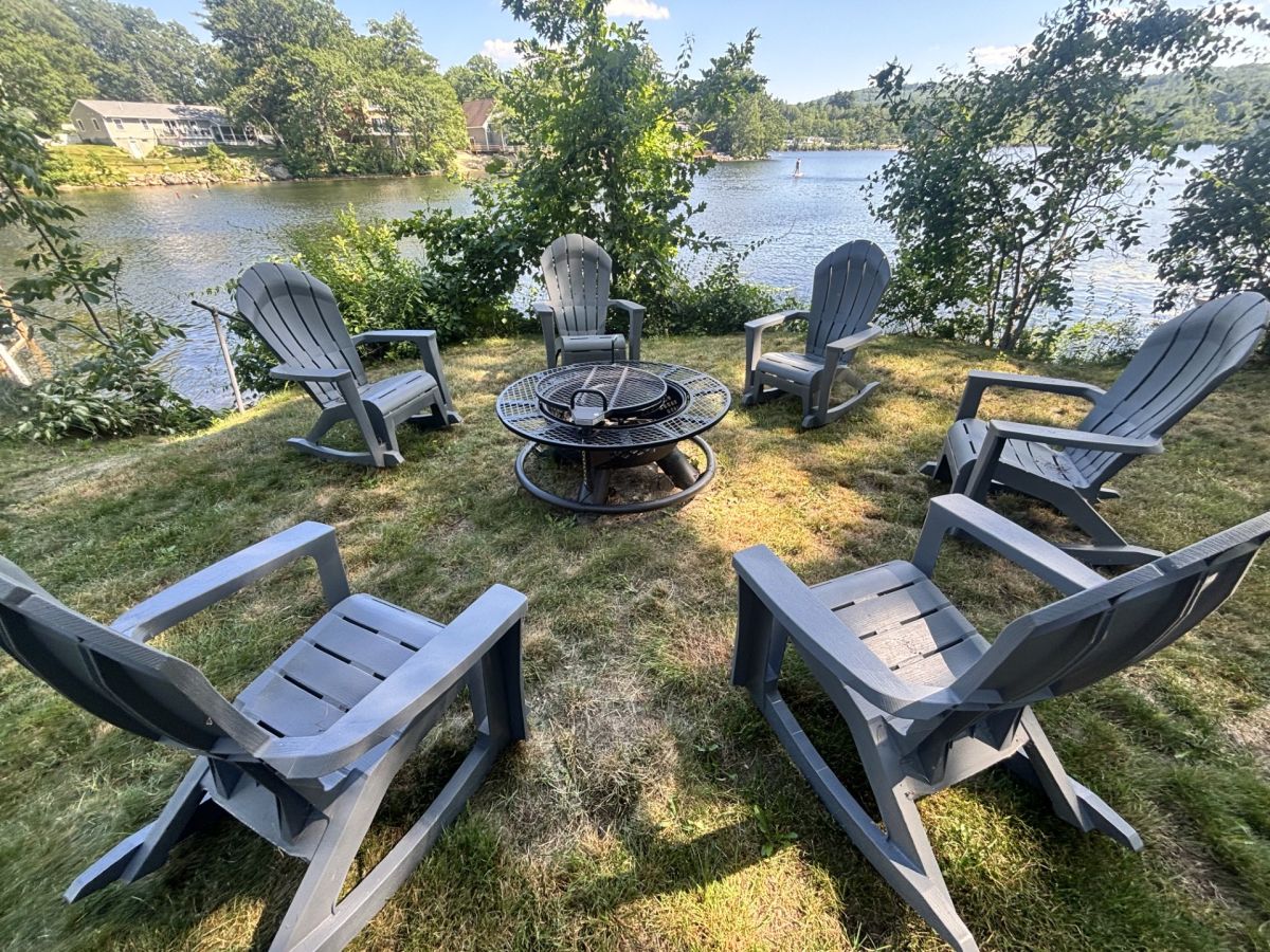 Gather around your private fire pit overlooking peaceful lake waters—perfect for sharing stories under the stars or enjoying morning coffee surrounded by nature's beauty.