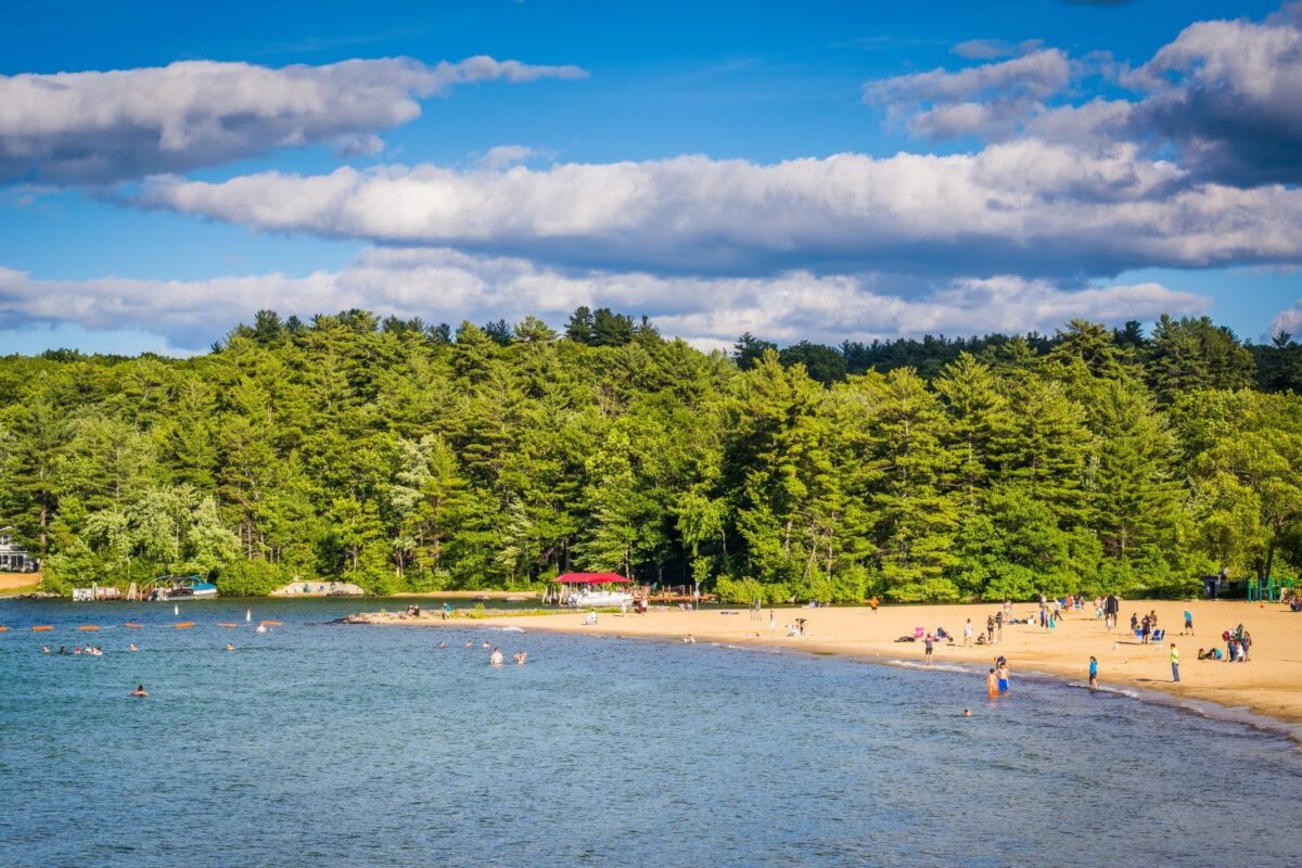 People swimming at Lake Winnipesaukee