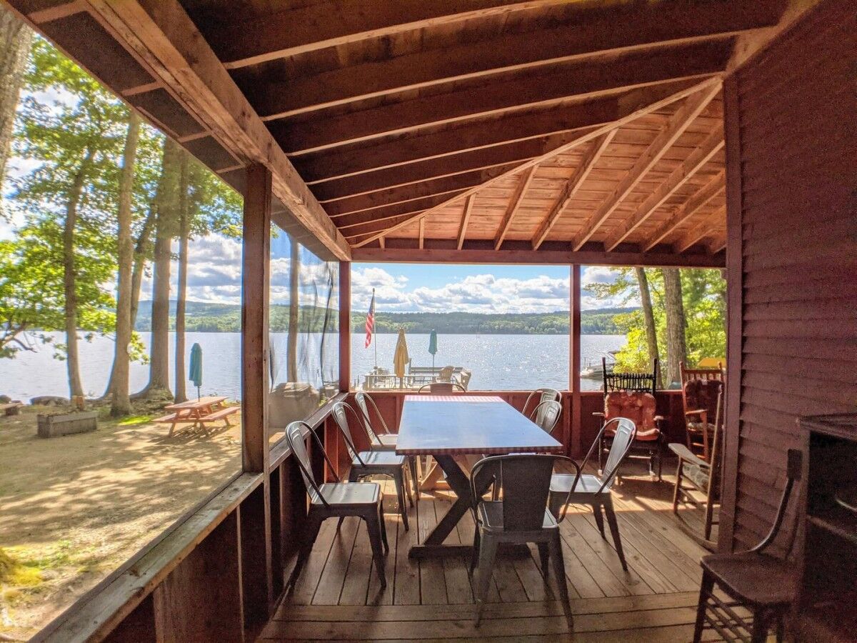 View of lake from porch of Camp Run-A-Muk.