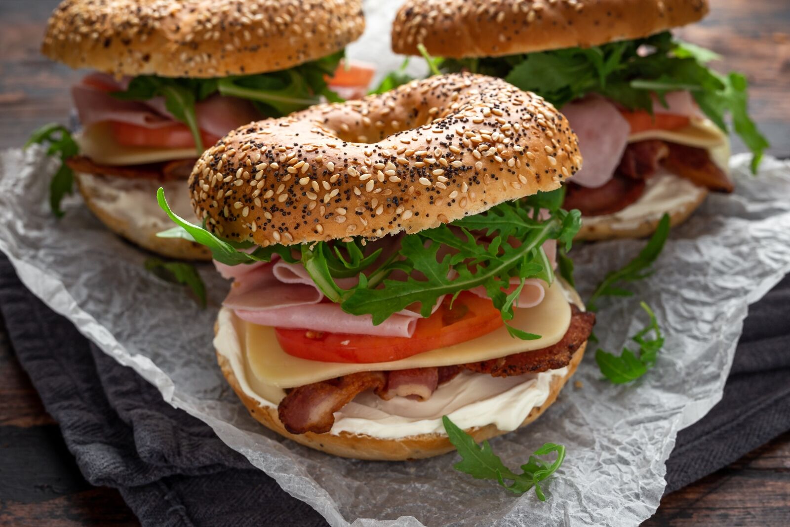 Bagel sandwiches.
