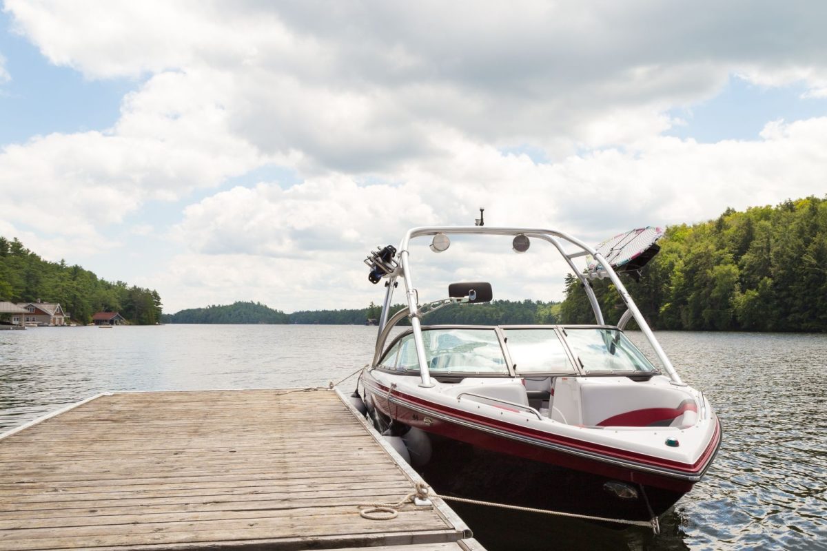 docked boat on lake