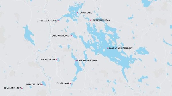 map of lakes region